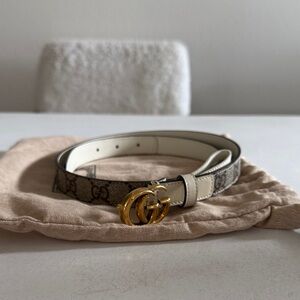 Gucci Women's Brown and Gold Belt